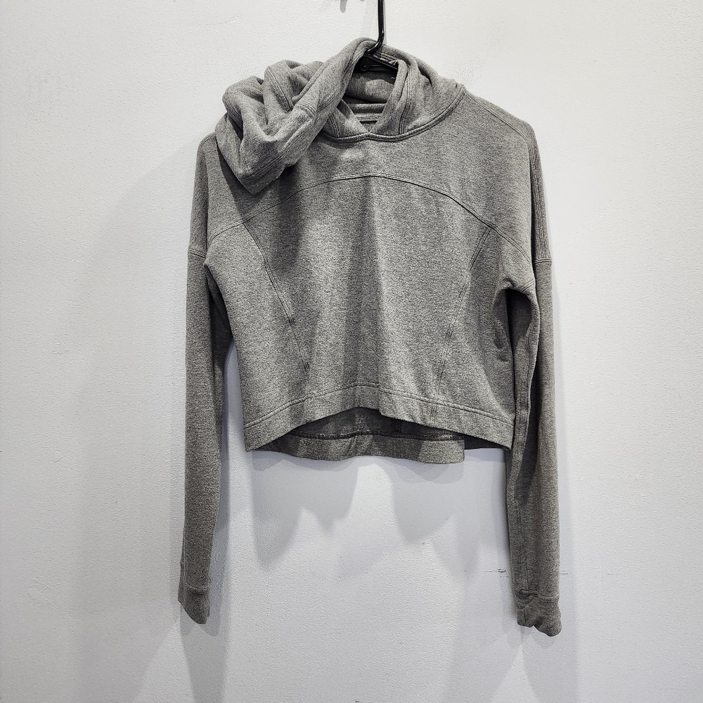 Lululemon Ceremony Pullover Cropped Hoodie Heathered Grey